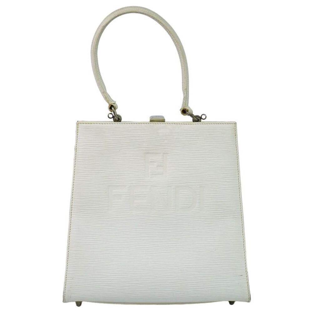 Fendi Vintage Handbag Leather White Leather Handbag
